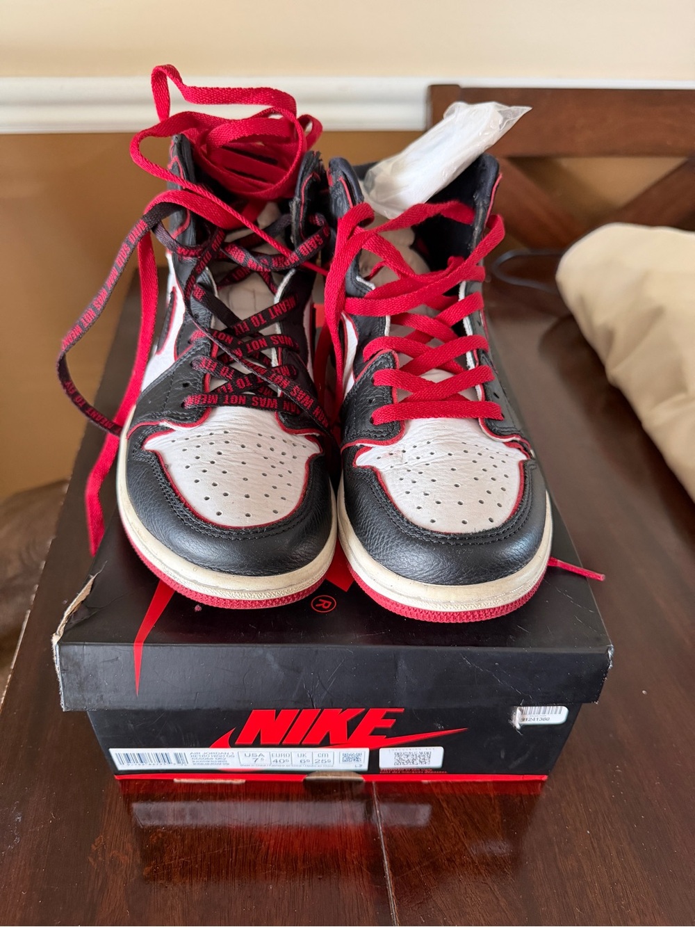 Air Jordan 1:  Nike High-Top Sneakers in Black, White & Red